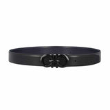 Black Gancini Reversible Leather Belt