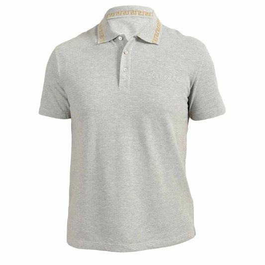 Greca Collar Grey Polo-Shirt