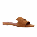 Summer Charms Suede Brown Slides
