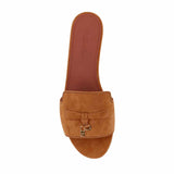 Summer Charms Suede Brown Slides