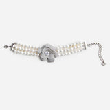 Crystal Flower Pearl Bracelet