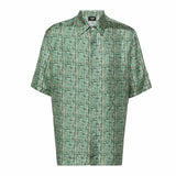 Fendi All-Over Print Green Short-Sleeve Shirt