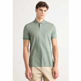 Stealth Collar Striped Green Polo-Shirt