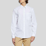 Checked Collared Poplin White Shirt