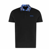 Blue Collared Black Polo-Shirt