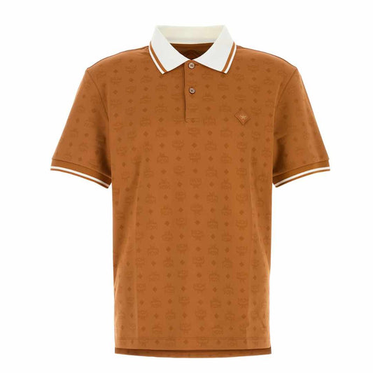 Monogram Print Cognac Polo-Shirt