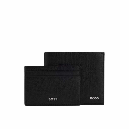 Logo Print Black Wallet Gift Set