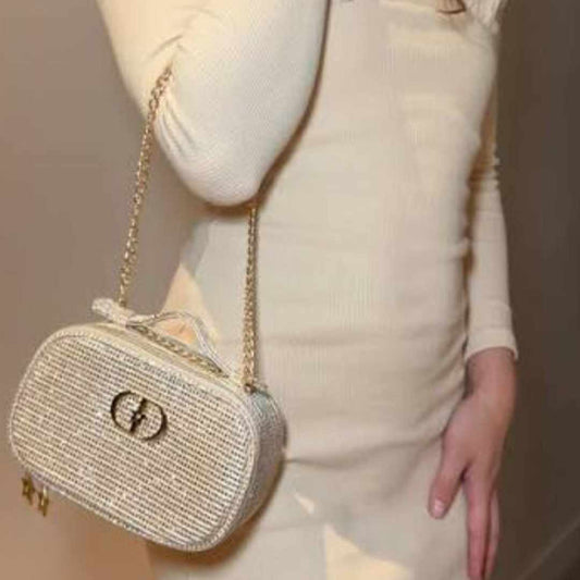 Woven Novelty Gold Bag