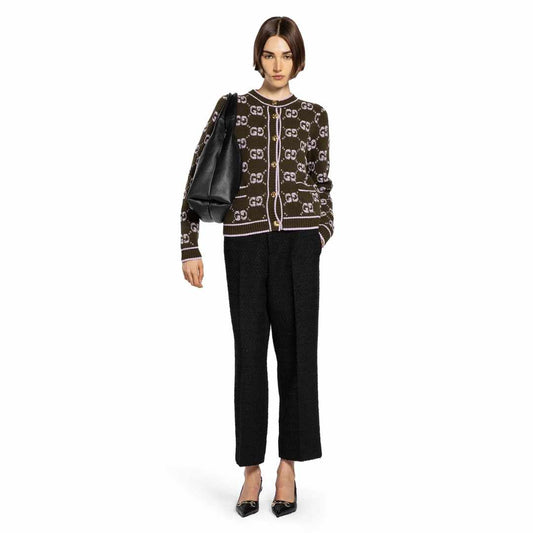 GG Jacquard Bouclé Wool Green Cardigan