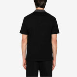 Glittered Collar Black Polo-Shirt