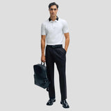 Colour Blocked Collar White Polo-Shirt