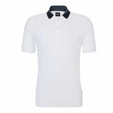 Colour Blocked Collar White Polo-Shirt