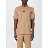 Placket Striped Brown Polo-Shirt