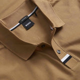 Placket Striped Brown Polo-Shirt
