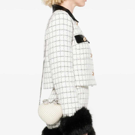 Pearl Heart Clutch Bag