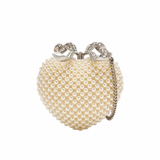 Pearl Heart Clutch Bag