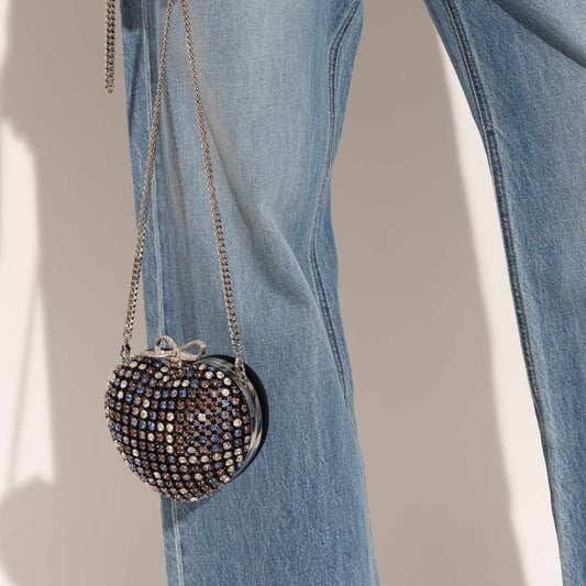 Crystal Heart Multi-Coloured Clutch Bag