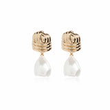 Knot Pearl Gold Earrings
