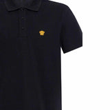 Medusa Embroidered Black Polo-Shirt