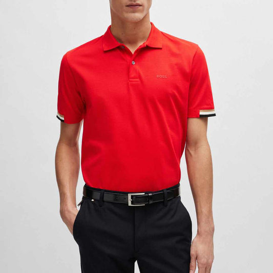 Rubberish Logo Print Red Polo-Shirt