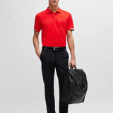 Rubberish Logo Print Red Polo-Shirt