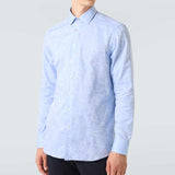 Floral Patterned Blue Shirt