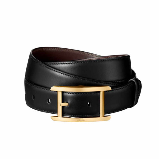 Gold Buckle Tank Black/Brown Reversible Belt