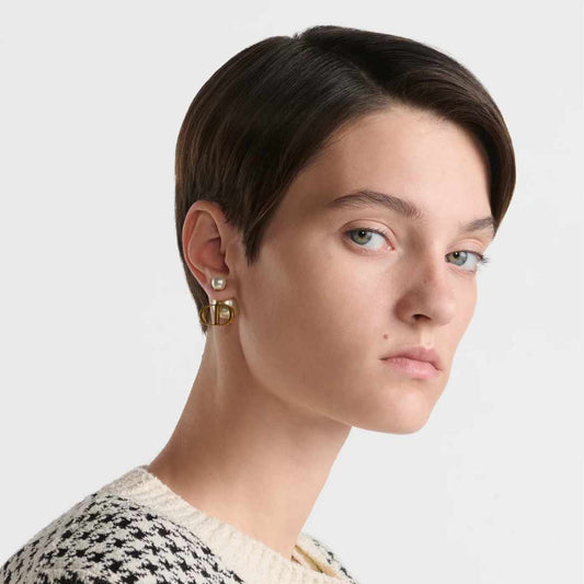 Tribales Antique Gold & White Earrings