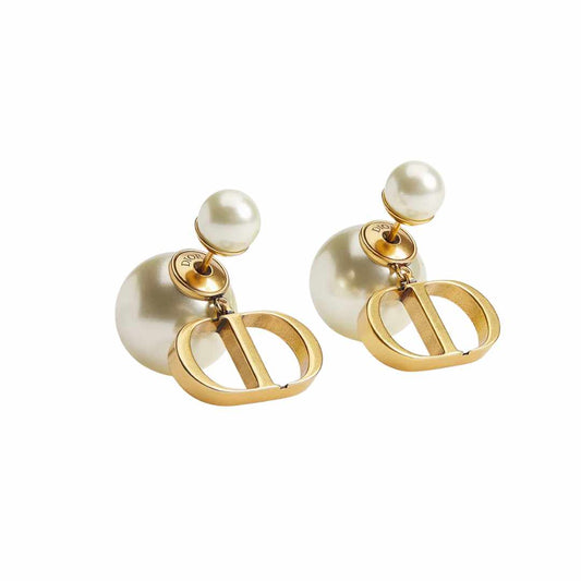 Tribales Antique Gold & White Earrings