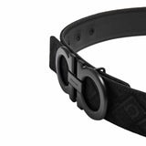 Fixed Gancini Embossed Black Belt