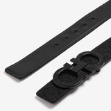 Fixed Gancini Embossed Black Belt