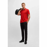 White Striped Collar Red Polo-Shirt