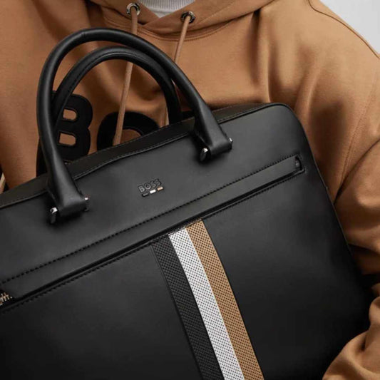 Ray Striped Black Messenger Bag