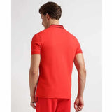 Constrasting Collar Red Polo-Shirt