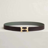 H Twisted Buckle Macassar/Grey Belt