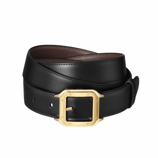 Gold Buckle Santos 3cm Black/Brown Reversible Belt