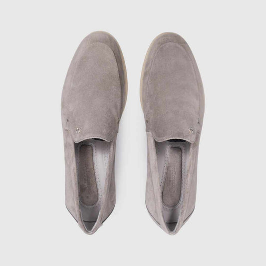 Suede Piuma Grey Loafers