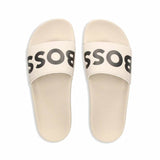 Logo Embossed Open White Slides