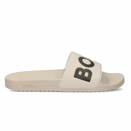 Logo Embossed Open White Slides