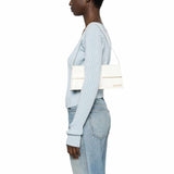 Le Bambino Snake-Effect White Shoulder Bag