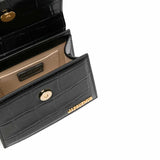 Le Chiquito Croc-Effect Black Shoulder Bag