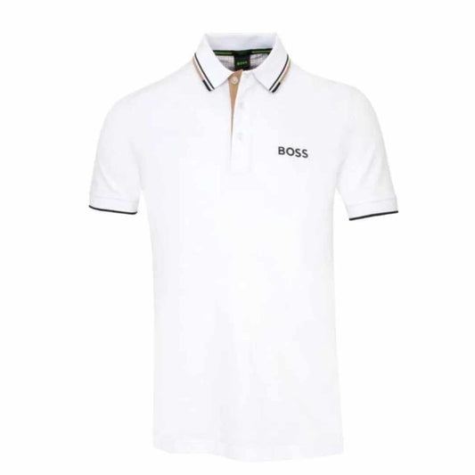 Paddy Pro Black Embroidery White Polo-Shirt