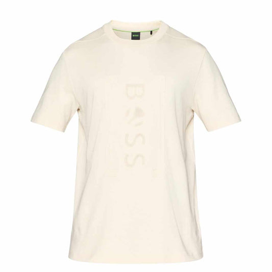 Artwork Mesh Print White T-Shirt