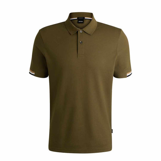 Signature Stripes Sleeve Green Polo-Shirt