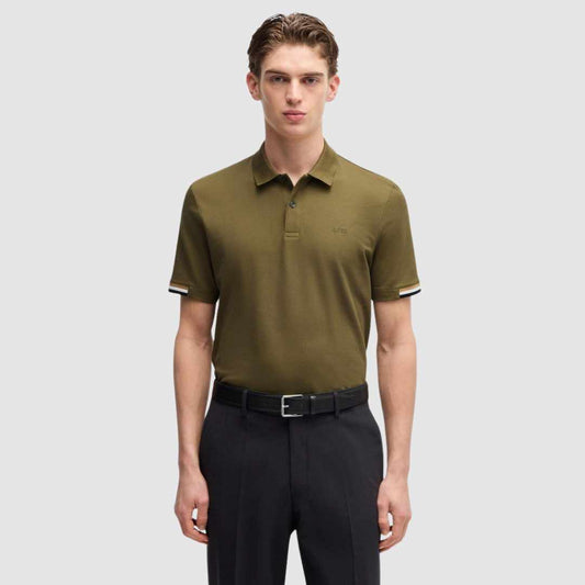 Signature Stripes Sleeve Green Polo-Shirt