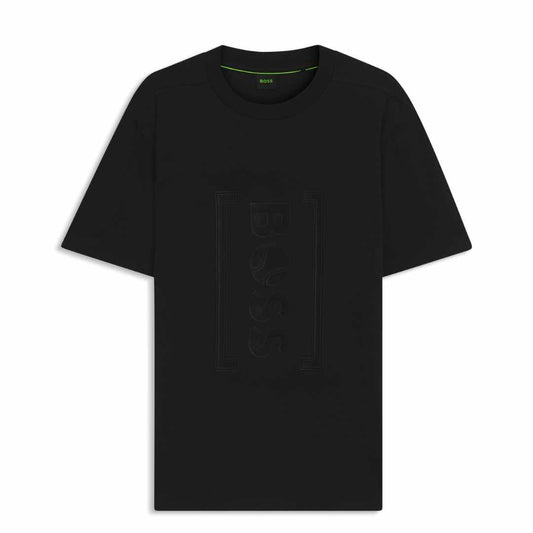 Artwork Mesh Print Black T-Shirt