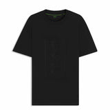 Artwork Mesh Print Black T-Shirt