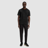Artwork Mesh Print Black T-Shirt