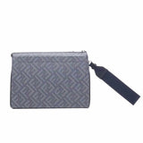 FF Monogram Grey Leather Clutch Bag