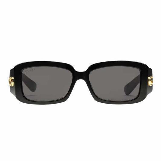 Double G Rectangular Frame Black Sunglasses